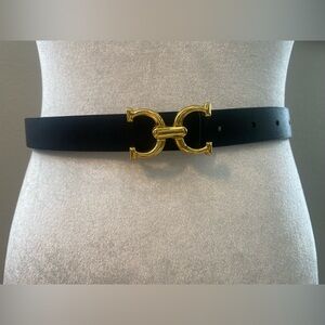 Reversible Black Belt Gold Buckle